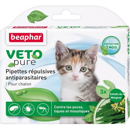 BEAPHAR VETOPURE PIPETTES REPULSIVES CHATON (3 Pipettes)