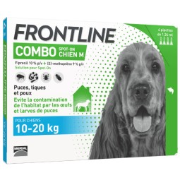 FRONTLINE COMBO CHIEN M 10-20KG (4 Pipettes)