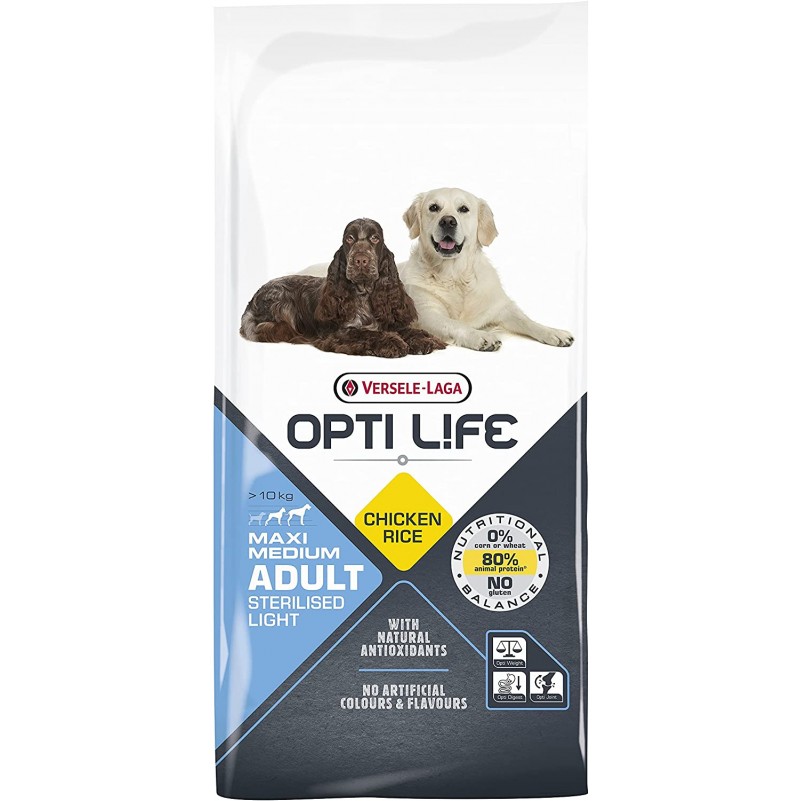 OPTI LIFE MAXI/MEDIUM STERILISED ADULT LIGHT 12.5KG