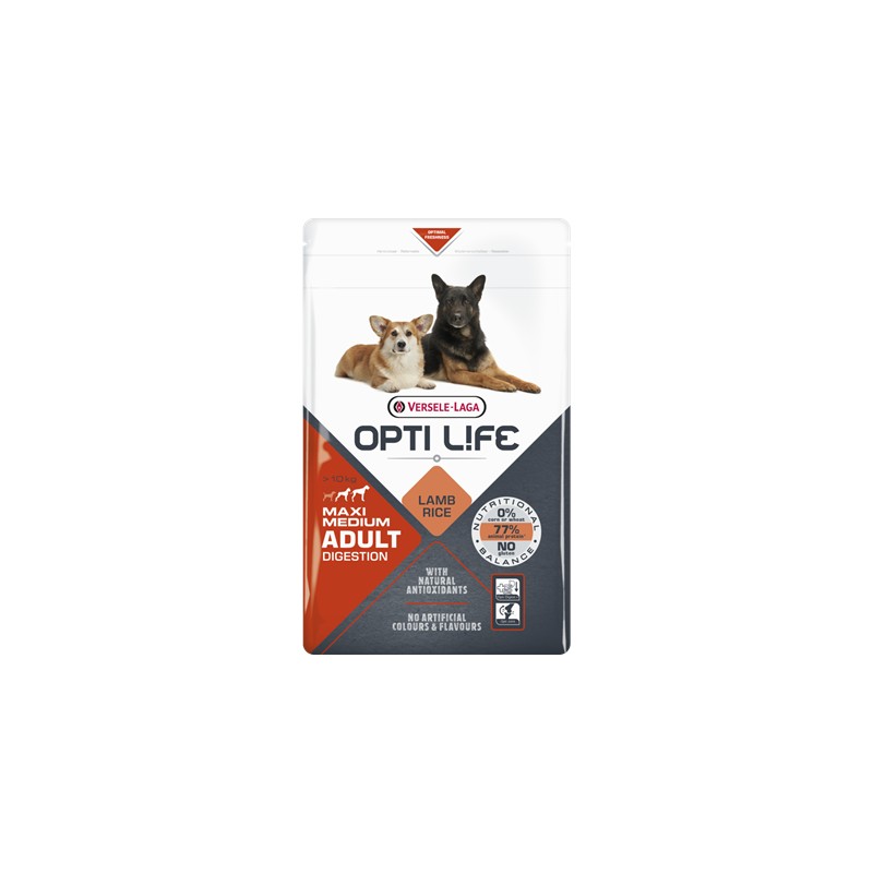 OPTI LIFE MAXI/MEDIUM ADULT DIGESTION 12.5KG