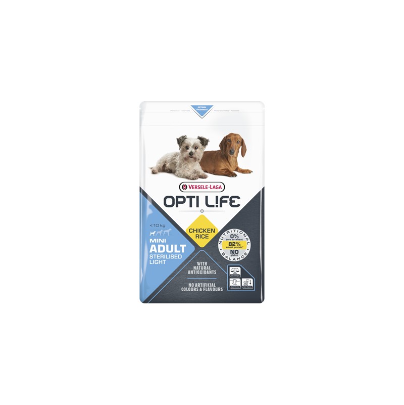 OPTI LIFE MINI ADULT STERILISED LIGHT 7.5KG