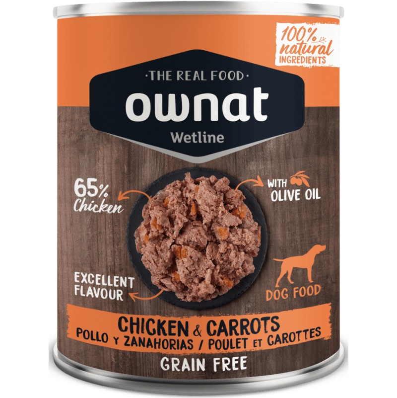 OWNAT WETLINE DOG CHICKEN&CARROTS 400GR