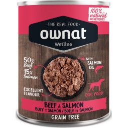 OWNAT WETLINE DOG BEEF&SALMON 350GR