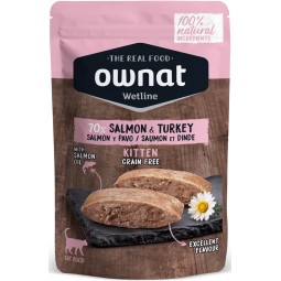 OWNAT WETLINE KITTEN SALMON & TURKEY 85GR