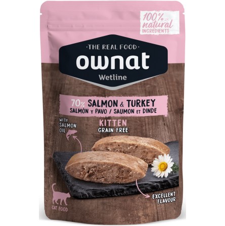 OWNAT WETLINE KITTEN SALMON & TURKEY 85GR