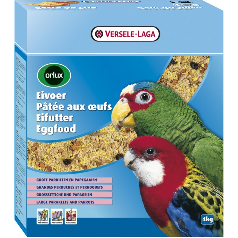 ORLUX - PÂTÉE AUX ŒUFS SÈCHE GRANDES PERRUCHES & PERROQUETS 4KG