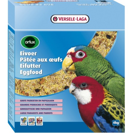 ORLUX - PÂTÉE AUX ŒUFS SÈCHE GRANDES PERRUCHES & PERROQUETS 4KG