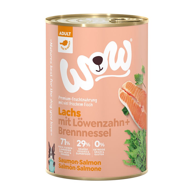 WOW ADULT SAUMON AVEC PISSENLIT 400G