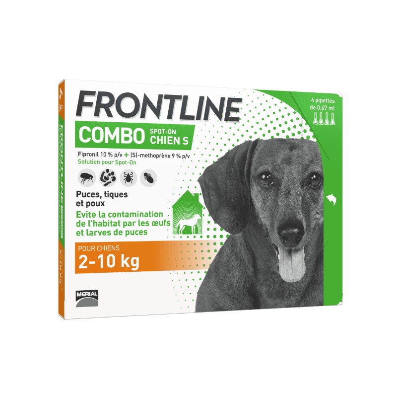 FRONTLINE COMBO CHIEN S 2-10KG (4 Pipettes)