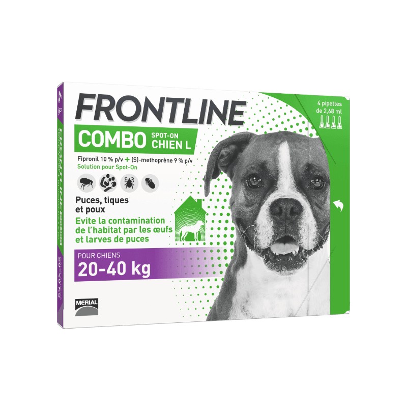 FRONTLINE COMBO CHIEN L 20-40KG (4 Pipettes)